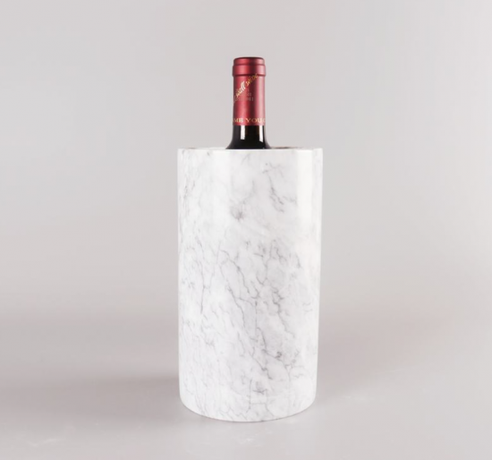 Venta caliente de mármol blanco enfriador de botellas de vino cubo de hielo