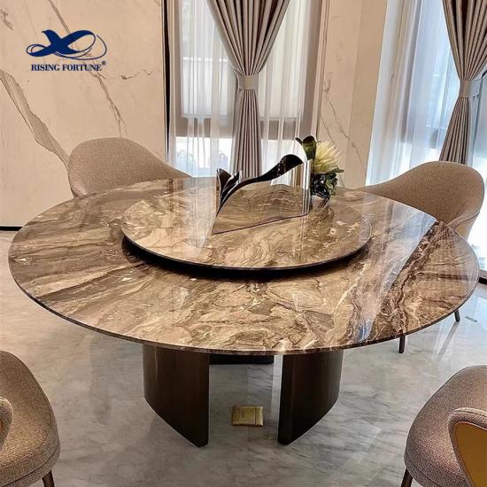 Mesa de comedor de mármol con muebles de zócalo moderno de piedra natural italiana de lujo