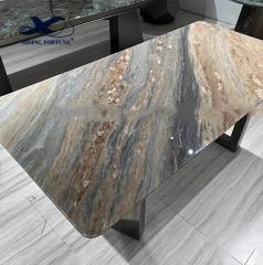 Luxury stone centre tables square royal blue real marble tile dining tables