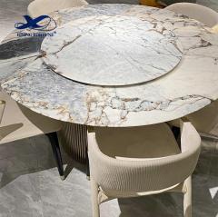 White Marble stone Dining Table restaurant dining room table Morden Italian luxury Room Modern design Furniture
