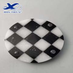 Black White Checkered Marble Ashtray Ø 10 cm