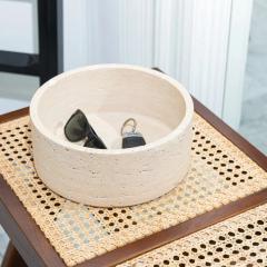 Natural Marble Travertine Stone Pet Dog Bowl