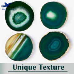 green agate coaster for coffee cup