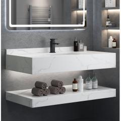 Custom Counter Top Hand Wash Basin Marble Sintered Stone Vanity Cabinet