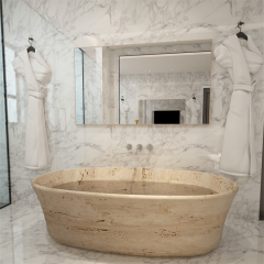 travertine stone bathtub for hotel