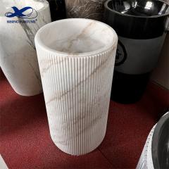 natrual marble stone pedestal sink for bathroom