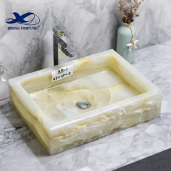 Onyx Special Veins Hotel Apartment Bathroom Decorative Outside Marble Farm Yard Vanity Decorative Basin Washing Sink