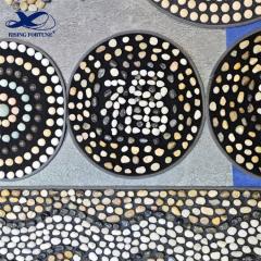 High Polished Natural Mixed River Sliced Pebble Stone For Landscaping