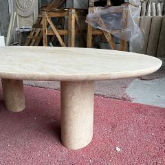 Italian Oval Shape Travertine Stone Coffee Table