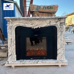 Modern European Style Indoor Usage Decoration Customized Green Surround Mantel Green Marble Fireplace