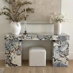 RF-Premium Elephant White Marble Stone Console Table
