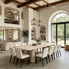RF-Rectangular Customized Travertine Dining Table
