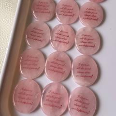 RF-Personalized Rose Quartz Love of Stone – Engraved Crystal for Calm, Spiritual Pocket Hug Gem