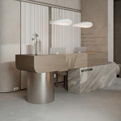 RF-Marble Reception Desk with Lockable Drawers